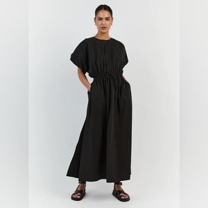 NWT DISSH ELLA BLACK COTTON MIDI DRESS (Size 4)